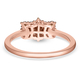 Natural Champagne Diamond Boat Ring in Rose Gold Overlay Sterling Silver 0.50 Ct.