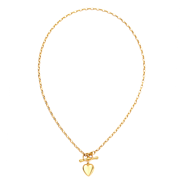 Maestro Collection - 9K Yellow Gold Heart Belcher Necklace (Size - 20), Gold Wt. 4.00 Gms