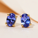 Tanzanite Earrings (with Push Back) in 14K Gold Overlay Sterling Silver 1.00 Ct.