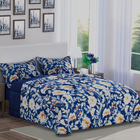 4 Piece Set - Digital Floral Printed Comforter (Size 225x220cm), Fitted Sheet (Size 190x140cm) and 2