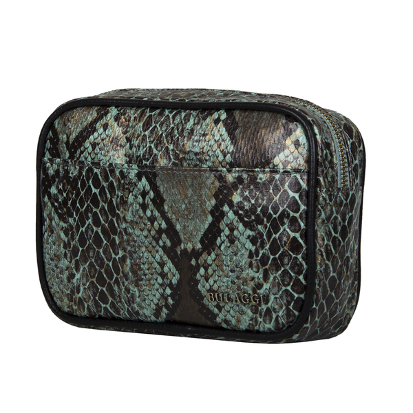 Bulaggi Collection Protea Snake Skin Print Crossbody Bag - Emerald Green