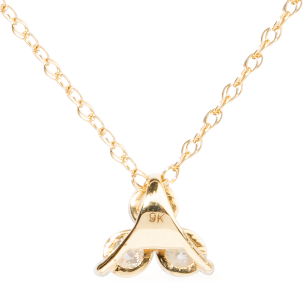 9K Yellow Gold SGL Certified Diamond (Rnd), (I3/G-H) Trilogy Pendant With Chain (Size 18) 0.500 Ct.