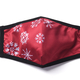 Set of 2 - Snow Christmas Print 100%  Cotton Anti-Bacterial Cotton Face Covering (Adult and Kid) with Filter - Burgundy