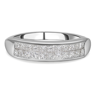 RHAPSODY 950 Platinum IGI CERTIFIED Diamond (VS/E-F) Double Row Half Eternity Ring 1.03 Ct, Platinum