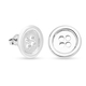 LucyQ Button Collection - Rhodium Overlay Sterling Silver Earrings(With Push Back)