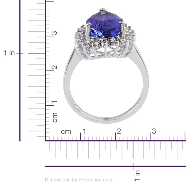 RHAPSODY 950 Platinum AAAA Tanzanite (Pear 6.50 Ct), Diamond (VS/E-F) Ring 7.150 Ct.