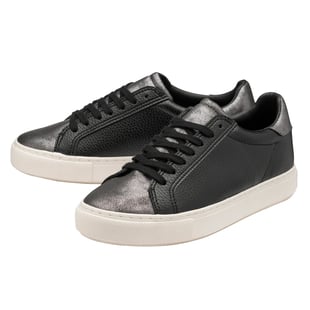 RAVEL Pearl Lace-Up Trainers (Size 3) - Black & Pewter