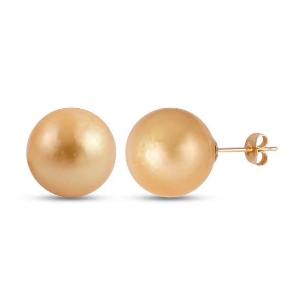 ILIANA 18K Yellow AAA Gold Golden South Sea Pearl Earrings (With Push Back)