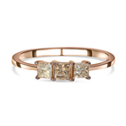 9K Rose Gold SGL Certified Champagne Diamond (I3) Trilogy Ring (Size N) 0.50 Ct.