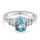 RHAPSODY 950 Platinum AAAA Ratanakiri Blue Zircon and Diamond (VS/E-F) Ring 3.93 Ct, Platinum wt. 5.