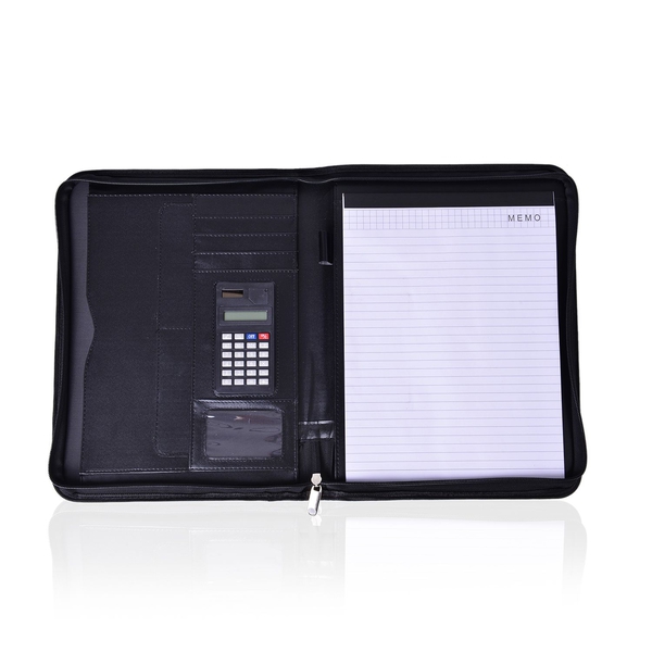 Black Memo Pad- Business Planner (A4 Size) with Calculator