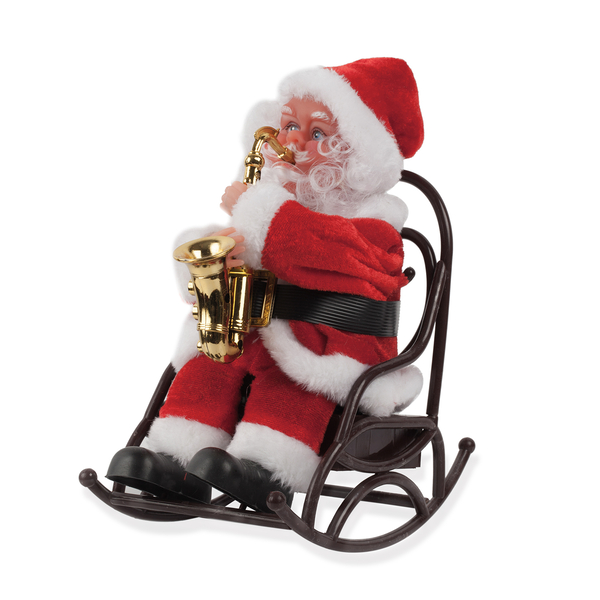 Home Decor - Singing Santa with Saxophone Toy (Size 22X19 Cm)