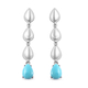 LucyQ Arizona Sleeping Beauty Turquoise Drop Earrings (with Push Back) in Rhodium Overlay Sterling S