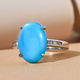 RHAPSODY 950 Platinum Arizona Sleeping Beauty Turquoise and Diamond Ring 4.54 Ct, Platinum Wt. 5.20 Gms