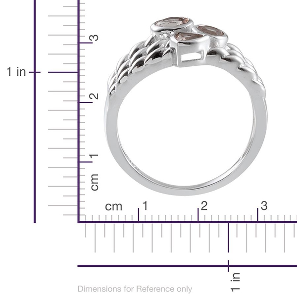 Marropino Morganite Ring in Platinum Overlay Sterling Silver 0.750 Ct.