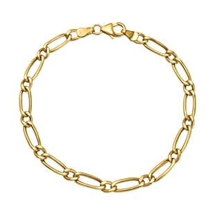 9K Yellow Gold Figaro Bracelet (Size - 7.5) With Lobster Clasp, Gold Wt. 3.20 Gms