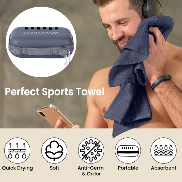 Portable Quick Drying Sport Towel (Size 100x50Cm) - Black