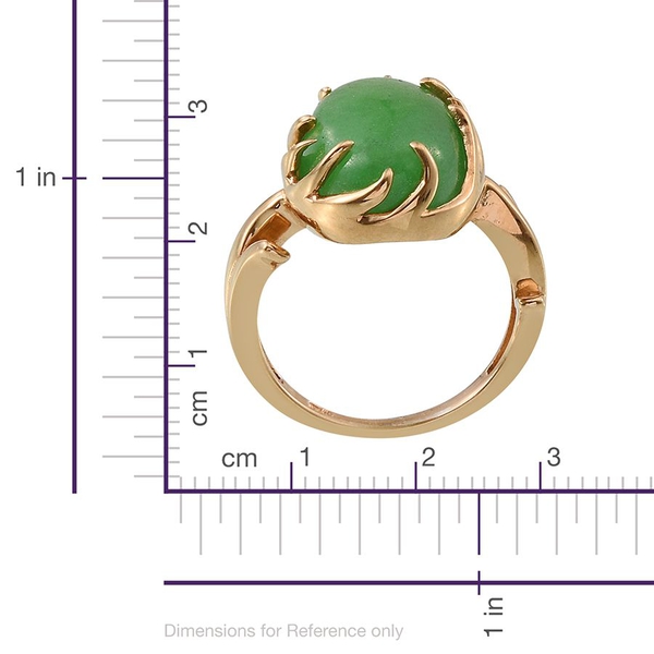 Green Jade (Ovl) Ring in 14K Gold Overlay Sterling Silver 10.750 Ct.