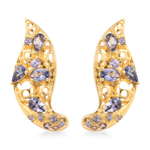 RACHEL GALLEY Misto Collection - Tanzanite Earrings (with Push Back) in Yellow Gold Overlay Sterling Silver 2.50 Ct.