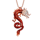 Multi Colour Austrian Crystal Enamelled Pendant with Chain (Size 29 with 2 inch Extender) in Rose Go