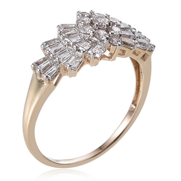 9K Y Gold (Rnd) Ring Made with Finest CZ 1.142 Ct.