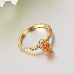 GP Art Deco Collection - Fire Opal, Natural Cambodian Zircon and Kanchanaburi Blue Sapphire Ring in 