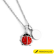Personalised Engravable Initial Necklace with Ladybug Charm with 20Inch Chain