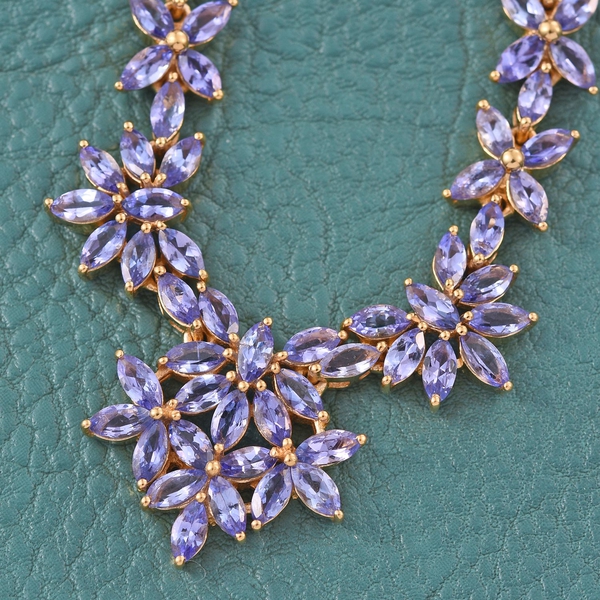 Tanzanite (Mrq) Necklace (Size 18) in 14K Gold Overlay Sterling Silver 15.000 Ct.