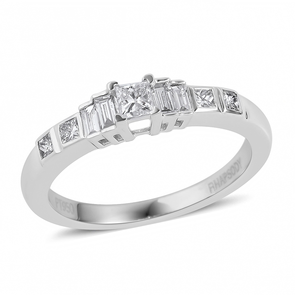 RHAPSODY 0.50 Ct IGI Certified VS EF Diamond Wedding Ring in 950 Platinum