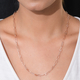 Italian Made- Rose Gold Overlay Sterling Silver Paperclip Necklace (Size - 24) With Lobster Clasp