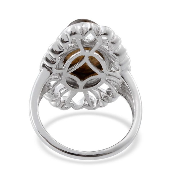 Tribal Collection of India Labradorite (Ovl) Ring in Platinum Overlay Sterling Silver 5.500 Ct.