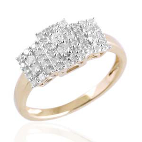 9K Y Gold SGL Certified Diamond (Rnd) (I 3/G-H) Ring 0.500 Ct.