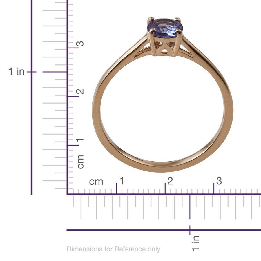 9K Yellow Gold 2 Carat Tanzanite Round Solitaire Ring, Pendant and Stud Earrings Set.