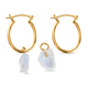 2 Piece Set - Rainbow Moonstone Pendant and Detachable Hoop Earrings with Clasp  in 14K Gold Overlay Sterling Silver 13.04 Ct.