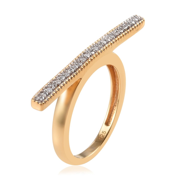 Diamond (Rnd) Bar Stacking Ring in 14K Gold Overlay Sterling Silver 0.100 Ct.