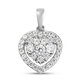 Lustro Stella Platinum Overlay Sterling Silver Heart Pendant Made with Finest CZ 1.41 Ct.