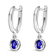 Tanzanite Drop Earrings (with Clasp) in Platinum Overlay Sterling Silver 0.60 Ct.