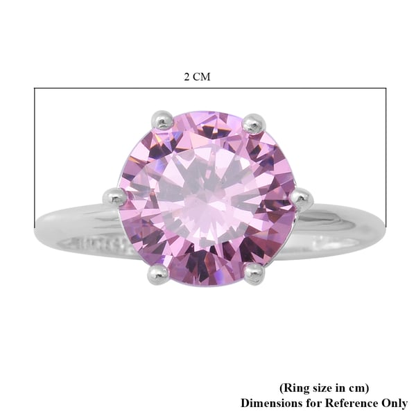 ELANZA Simulated Pink Sapphire Solitaire Ring in Sterling Silver