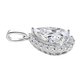 Moissanite Pendant in Rhodium Overlay Sterling Silver 3.33 Ct.