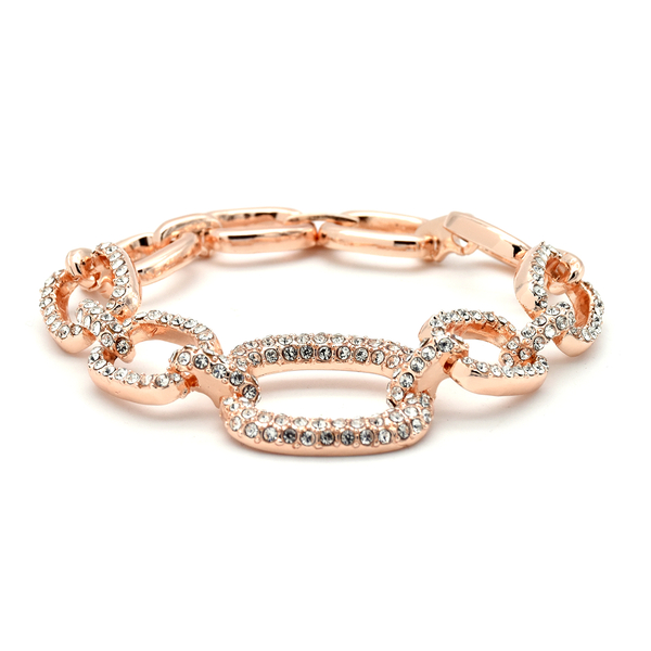 Close Out Collection- 2 Piece Set - Designer Inspired Bracelet & Earrings in Rose Gold Tone