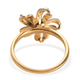 Diamond Lily Flower Ring in 14K Gold Overlay Sterling Silver
