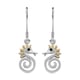 Boi Ploi Black Spinel Seahorse Hook Earrings in Platinum and Yellow Gold Overlay Sterling Silver