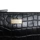 Assots London ZARA 100% Genuine Leather Croc Embossed Handbag (Size 25x14x5 Cm) - Black