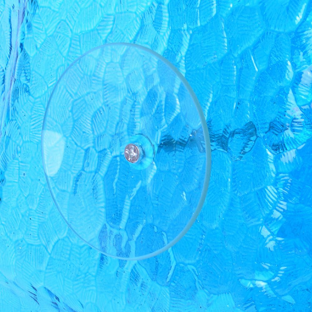 Multi Storey Blue Colour Glass Cake Stand in Silver Tone (Size 28X28, 22X22 and 17.5X17.5 Cm, Height 34 Cm)