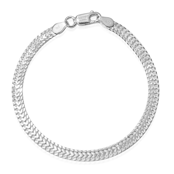 Sterling Silver Double Curb Bracelet (Size 7), Silver wt 4.19 Gms.