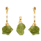 2 Piece Set - Peridot Arizona Pendant and Detachable Hoop Earrings with Clasp in 14K Gold Overlay St