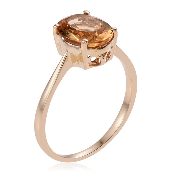 9K Y Gold AAA Marialite (Ovl) Solitaire Ring 3.000 Ct.