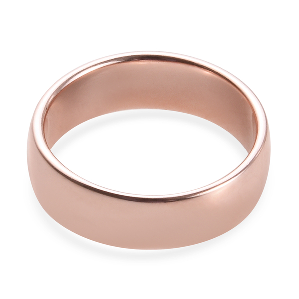 Rose Gold Overlay Sterling Silver Plain Band Ring