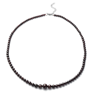 Mozambique Garnet Necklace (Size - 24 with 2 inch Extender) in Stainless Steel