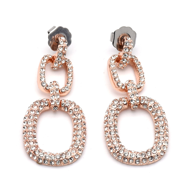Close Out Collection- 2 Piece Set - Designer Inspired Bracelet & Earrings in Rose Gold Tone